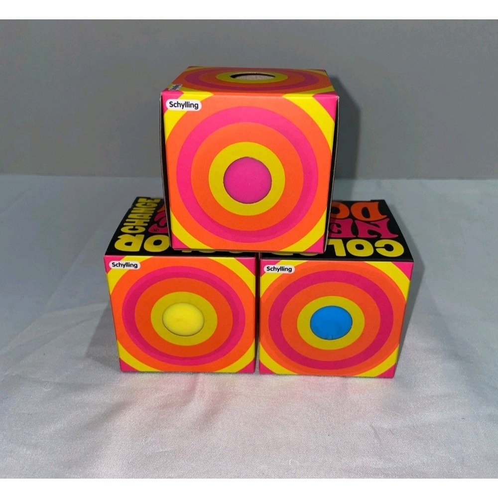 Schylling Color Change NeeDoh Stress Ball Set of 3 Pink Yellow Blue Fidget Toys